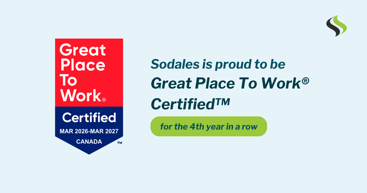 Sodales is proud to be Certified™ by Great Place To Work®