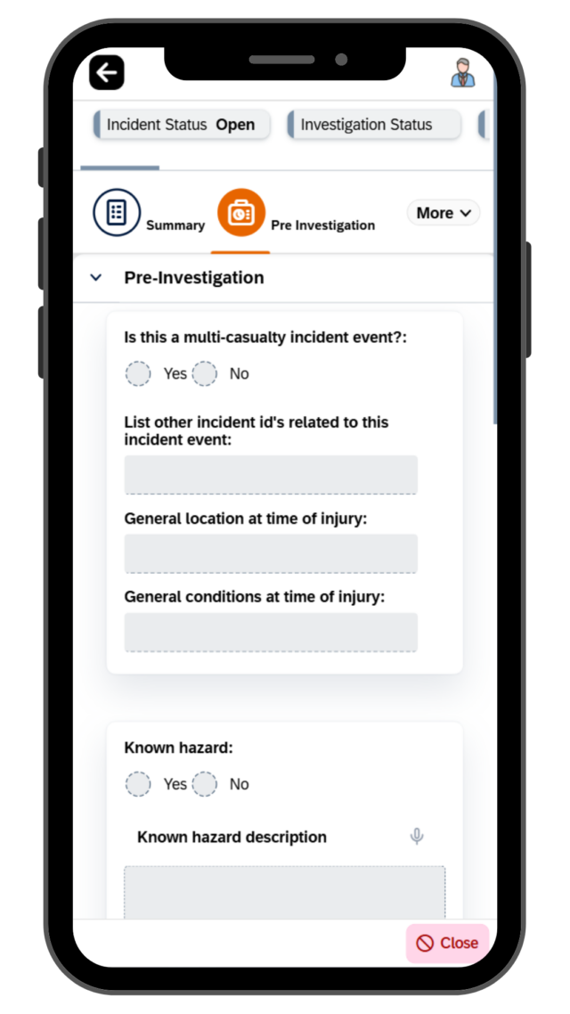 Mobile EHS incident reporting