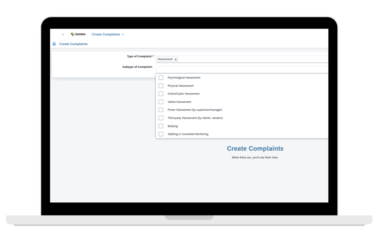 Create Employee Complaint