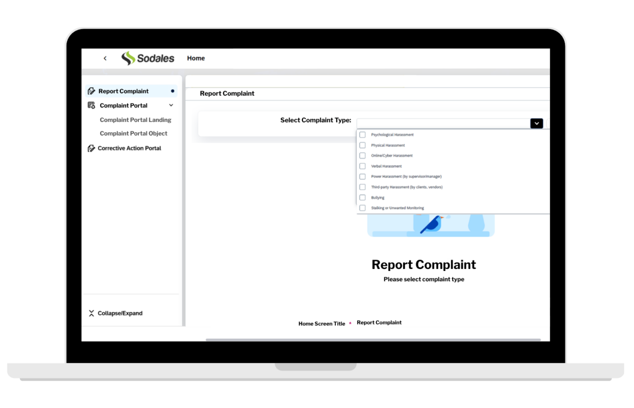 Complaints self-service admin portal